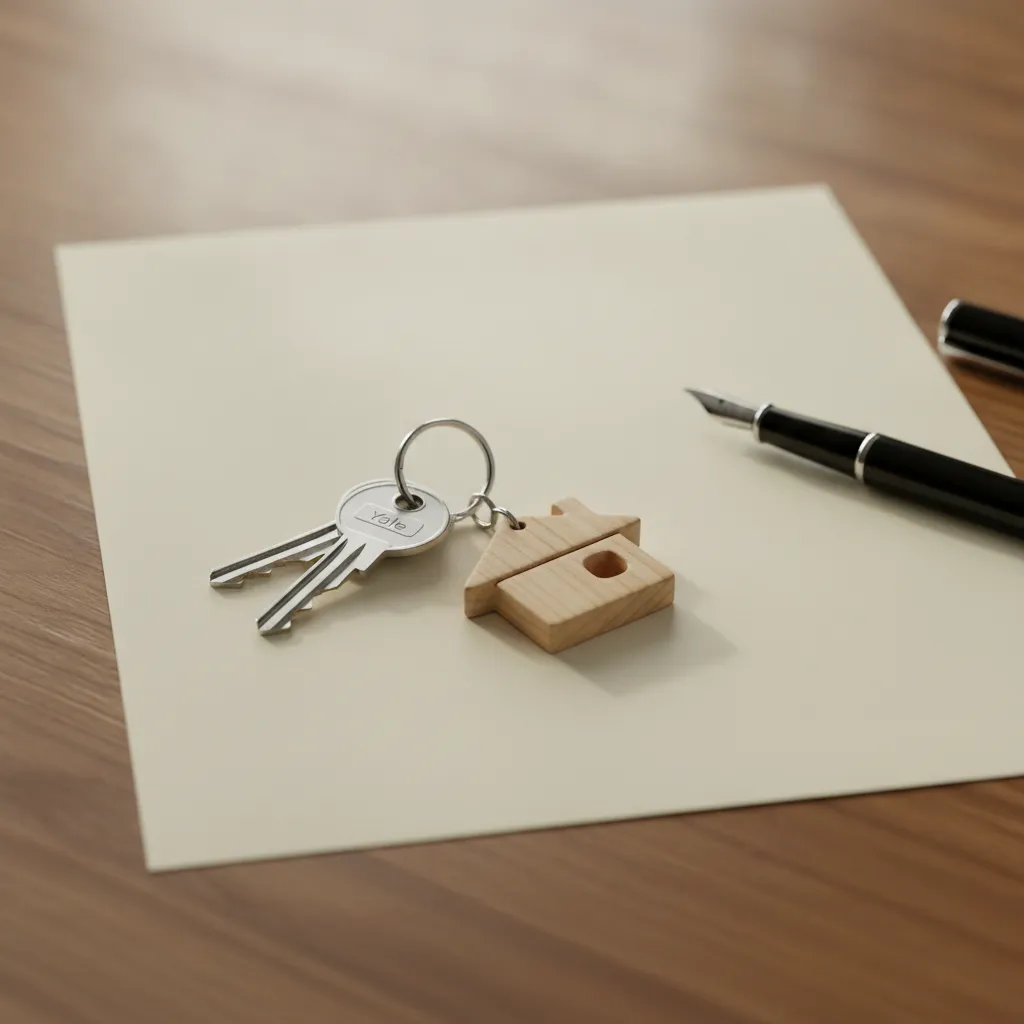 House keys and a pen on a closing document